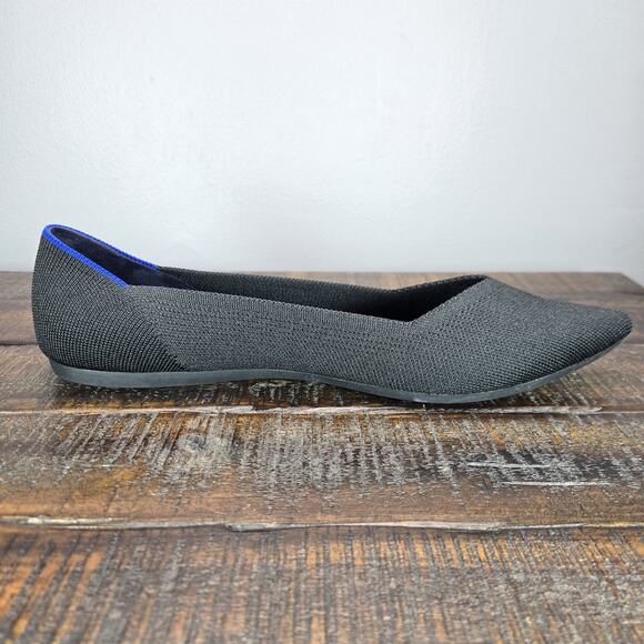 NEW Rothys The Point II Womens 6.5 Flats Slip On Ballet Shoes Black Blue - Picture 8 of 11